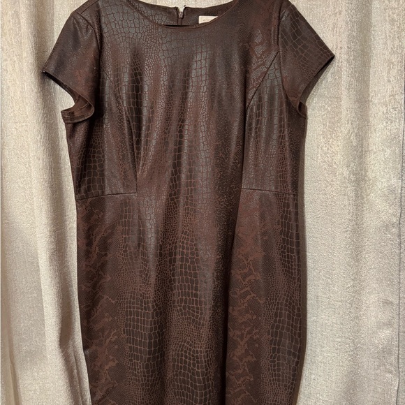 Chico's Brown Textured Midi Dress - Picture 2 of 4